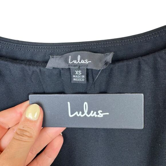 Lulu’s NWT Truly Timeless Black Long Sleeve Fitted Stretch Midi Wrap Dress - Picture 11 of 13